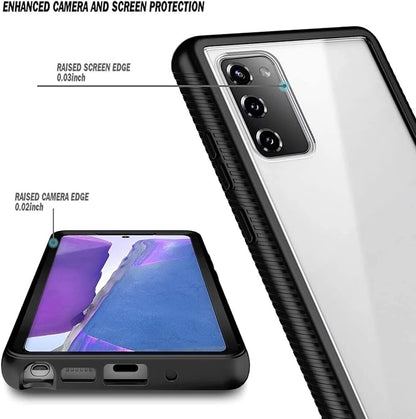 NZND Case for Samsung Galaxy S20 FE with [Built-in Screen Protector], Full-Body Protective [16FT Mil-Grade Drop Tested] Shockproof Rugged Bumper Cover Case for S20 FE 5G (Black)