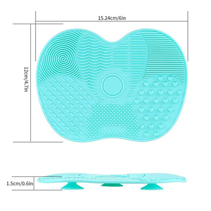 4 Pcs Silicone Make Up Brush Cleaning Mat, Makeup Brush Cleaner Mats, Cosmetic Cleaning Pads, Portable Washing Tool with Suction Cup for Makeup Cosmetic Brushes