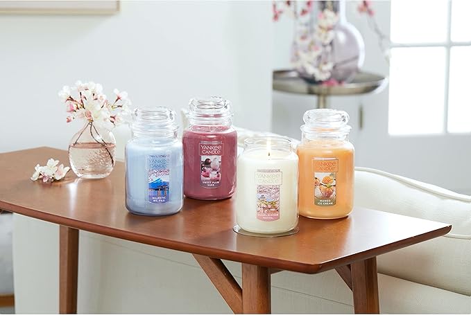 Yankee Candle Mango Ice Cream Scented, Classic 22oz Large Jar Single Wick Candle, Over 110 Hours of Burn Time, Great for Gifting