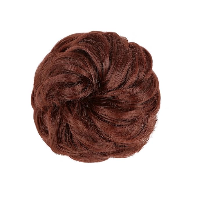 MORICA 1PCS Messy Hair Bun Hair Scrunchies Extension Curly Wavy Messy Synthetic Chignon for Women Updo Hairpiece
