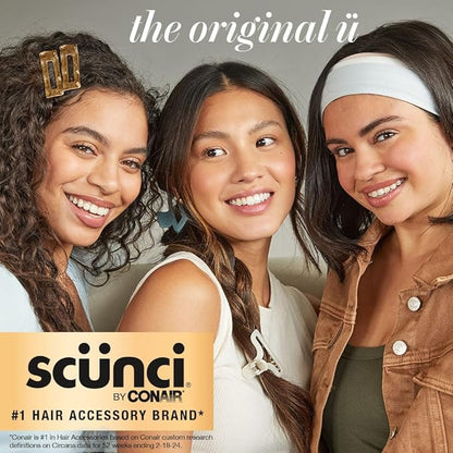 Scunci by Conair jaw claw clips - hair accessories for women - claw clips for thick hair - claw clip - Octopus Clip - Beige & Green -2 Count