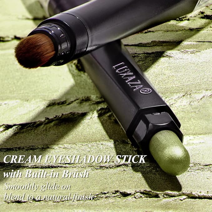 Neutral Eyeshadow Stick Makeup Set, Green Metallic Shimmer Matte Cream Eye Shadow Eyeliner Brightener Pencil Crayon - FIREFLIES LIGHT