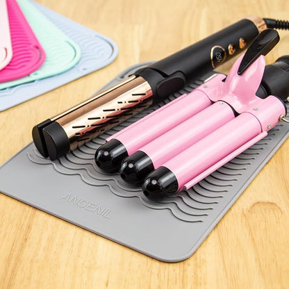 ANGENIL Pro Large Silicone Mat, Heat Resistant, for Curling Iron, Flat Iron, Travel Hot Hair Straightener Tools, Large Size 11.02" x 7.9"