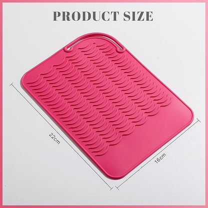 Oneleaf Portable Heat Insulated Silicone Mat – Designed for Curling & Flat Irons, Hair Straighteners – Versatile and Durable Heat Resistant Silicone Pouch for Hair Styling Tools-Pink