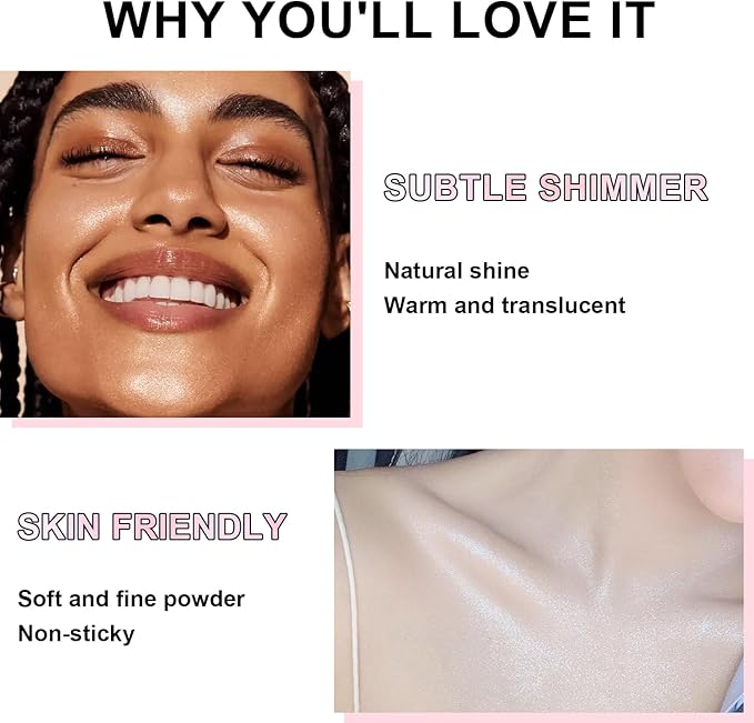 Hair and Body Glitter Spray, Holographic Glitter Highlighter Powder, Face Body Clothes Shiny Glitter, Loose Shimmer Hairspray Festival Rave Prom Accessories (Peal White)