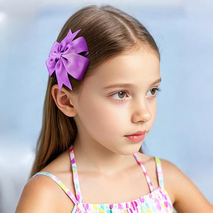 40Piece 3 Inch Boutique Grosgrain Ribbon Pinwheel Hair Bows Alligator Clips For Girls Babies Toddlers Accessories Teens In Pairs