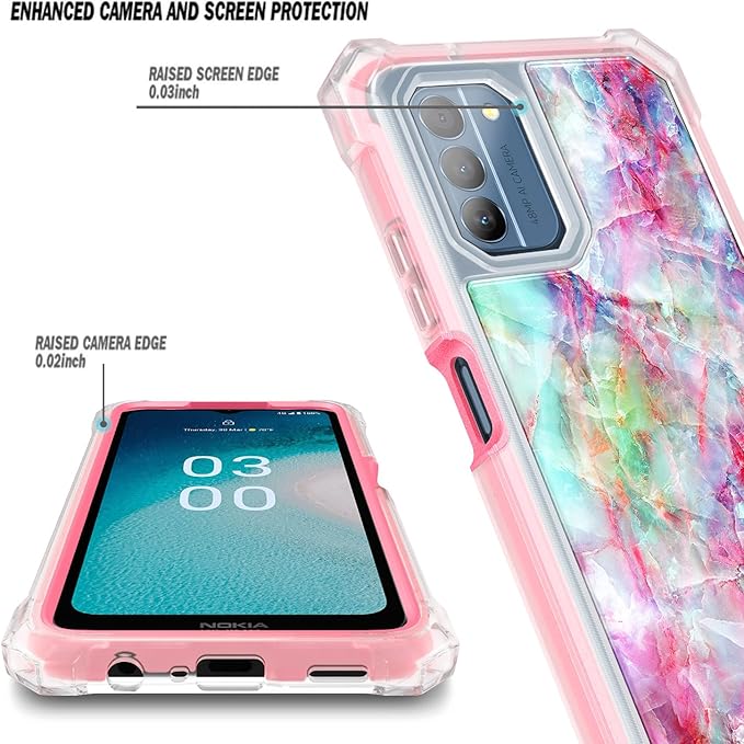 NZND Compatible with Nokia G100 Case (N150DL) /Nokia C300 (N155DL) with [Built-in Screen Protector], Full-Body Protective Shockproof Rugged Bumper Cover, Impact Resist Phone Case (Fantasy)