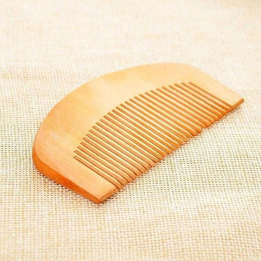 2 Pcs Brown Peach Wood Wooden Comb Anti-Static Comb Close Tooth Comb Styling Tools and Appliances