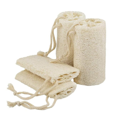 5" Natural Loofah Exfoliating Body Sponge Scrubber for Skin Care in Bath Spa Shower Pack of 4