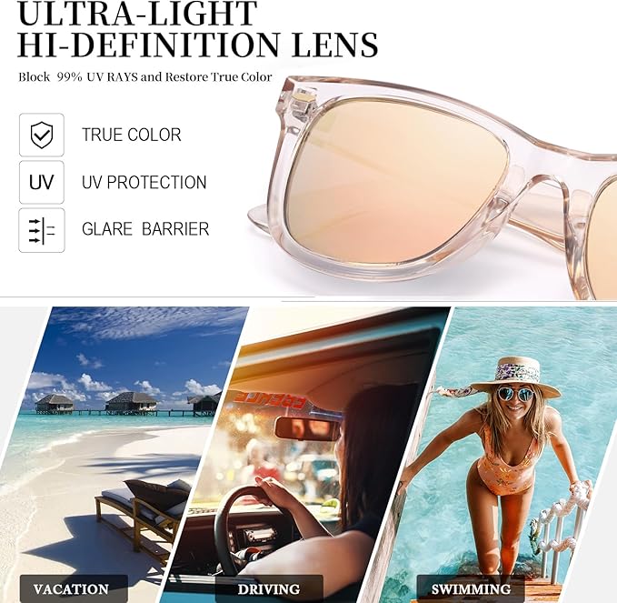 Myiaur Classic Sunglasses for Women Polarized Driving Anti-Glare UV Protection