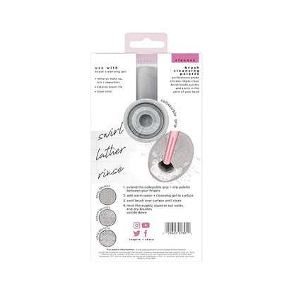Real Techniques Miracle Brush Cleansing Palette, Makeup Brush Cleaner For Deep Cleaning, Use With Makeup Brush Shampoo, Silicone Ridges & Easy Grip, Includes Cleansing Gel, Cruelty-Free, 3 Count