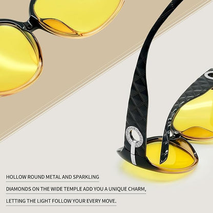 Joopin Big Womens Sunglasses Polarized Trendy Sun Glasses Large Rectangle UV Protection Rhinestone Sunnies