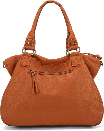 Montana West Washed Leather Hobo Bags for Women Roomy Handbags with Crossbody Strap