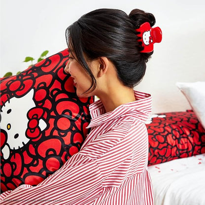 Kitsch Hello Kitty Recycled Plastic Puffy Medium Hair Clips for Women, Medium Claw Clips for Thin Hair, Claw Hair Clips for Short Hair, Medium Hair Claw Clips for Women