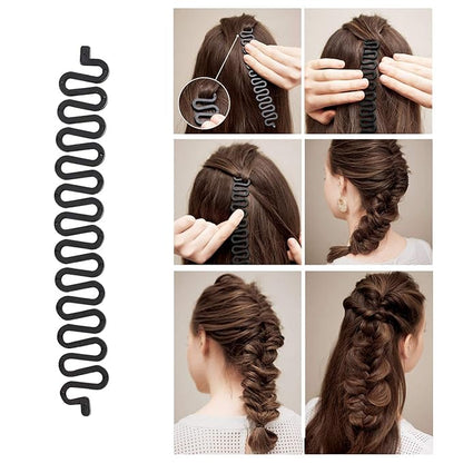 27Pcs Hair Styling Set, Hair Design Styling Tools, DIY Hair Accessories Hair Modelling Tool Kit Magic Fast Spiral Hair Braid Braiding Tool for Women and Girls