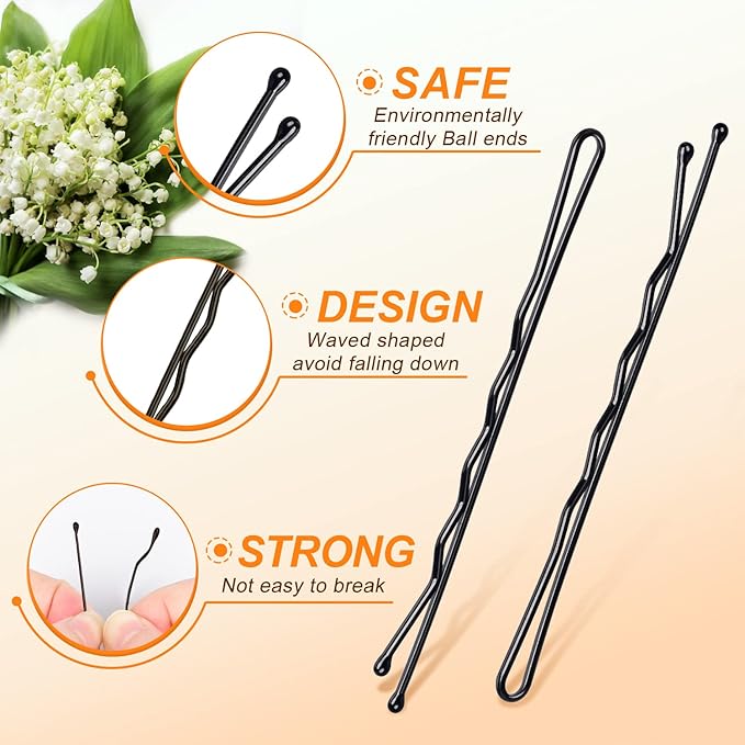 MORGLES 120PCS Jumbo Bobby Hair Pins for Women Girl, Large Black Bobby Pins 2.75Inches with Box