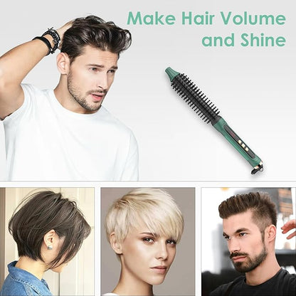 3/4 Inch Barrel Thermal Round Brush, Volume Heat Styling Brush for Men and Women Medium Thin Curly Straight Hair, Heated Curling Iron,12 Temperature Setting (1.35 Inch with Bristles)