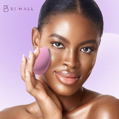 Makeup Sponge Set BS-MALL Triangle Puff 14 Pcs for Liquid, Cream, and Powder, Multi-colored Makeup Sponges and Mini Sponge (A-Purple)