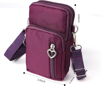Women Cell Phone Purse Wristband Sport Armband Wallet Travel Crossbody Cell Phone Purse for Galaxy S10 Plus S9 Plus A50 A7 J7,OnePlus 6T,HTC U12 (Purple)