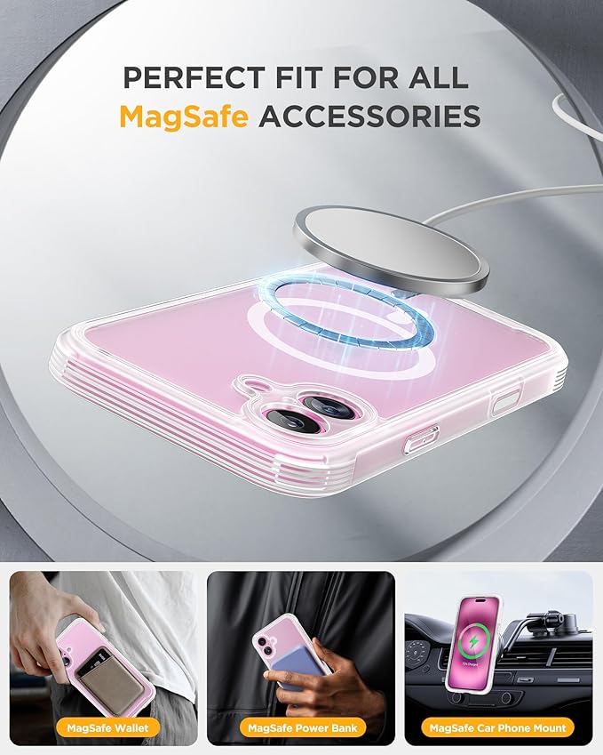 Miracase for iPhone 16 Case 6.1'', [Bubble Free] Full-Body Bumper Phone case with Built-in Full Glass Screen &Camera Control,No Gap,Compatible with MagSafe,Drop Proof 16 Cover,Matte Clear