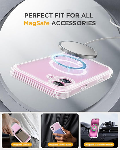 Miracase for iPhone 16 Case 6.1'', [Bubble Free] Full-Body Bumper Phone case with Built-in Full Glass Screen &Camera Control,No Gap,Compatible with MagSafe,Drop Proof 16 Cover,Matte Clear