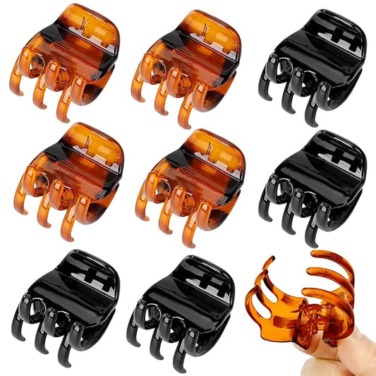 8 Pack 1.3 Inch Strong Hold Hair Claw Clips, Non-Slip Jaw Clips for Thick & Medium Hair, Lightweight Hair Styling Accessories for Women