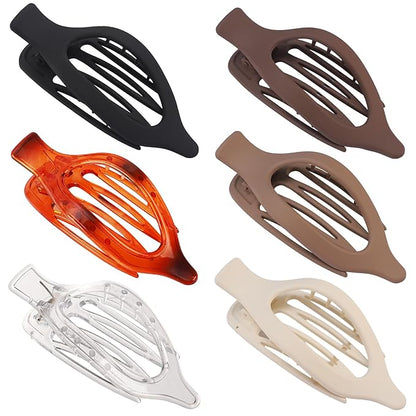 Flat Hair Clip 6 pcs Lay Down Claw Clips Hair Accessories for Women -Transparent
