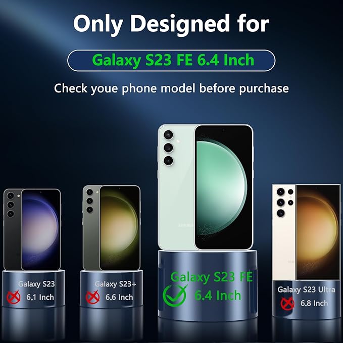 OWKEY Design for Galaxy S23 FE Case 6.4'', Magnetic Galaxy S23 FE Case for Magsafe with Screen Protector [Military-Grade Protection] Shockproof Phone Cover Slim Protective Bumper for S23 FE 5G, Gray