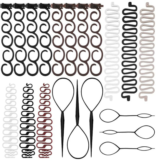 20Pcs Ponytail and Braiding Tool Set for Women's Hair Styling Accessories