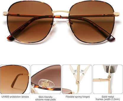 SOJOS Classic Trendy Square Sunglasses for Women Men Cute Big Frame Gold Shades SJ1137