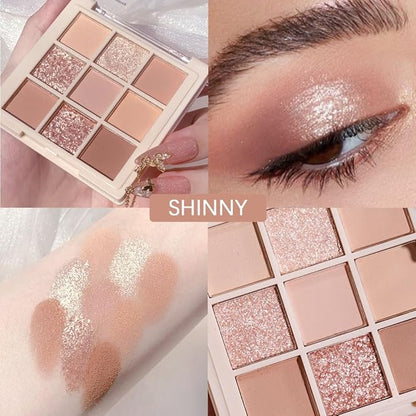 Nude Pink Beige Eyeshadow Palette,Natural Neutral Soft Small Cream Light Colors Eyeshadow Palette,Highly Pigmented Eye Shadow palette Long Lasting Naturing-Looking Make Up Pallets for Women,Vegan