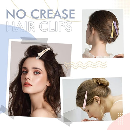 12PCS Hair Clips for Styling Sectioning - Non Slip No Crease Duck Billed Hair Clips for Women with Silicone Band - Professional 4.3 Inch Large Salon Hair Cutting Clips for Hairdresser - Macaron