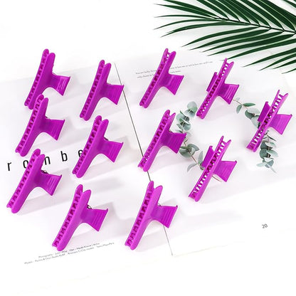 Ondder Purple Butterfly Hair Clips for Styling Sectioning Pro Salon Butterfly Plastic Claw Clips Hair Styling Clip Barber Clips for Cutting, Coloring Hair, Hair Accessories for Women Girls