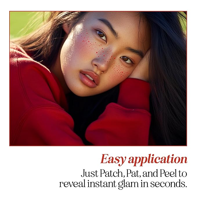 Fazit Beauty Face Makeup Patches - Waterproof Red Speckles - Temporary - 6 Count