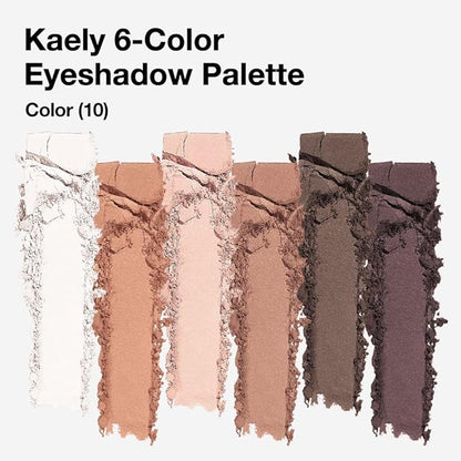 6 Color Eyeshadow Makeup Palette, 6 White Nude Dark Nude Brown Dark Brown Red Brown Eyeshadows Palette, Everyday Velvety Matte Finish Eye Makeup Looks, Travel Friendly Size, Built-in Mirror 10#