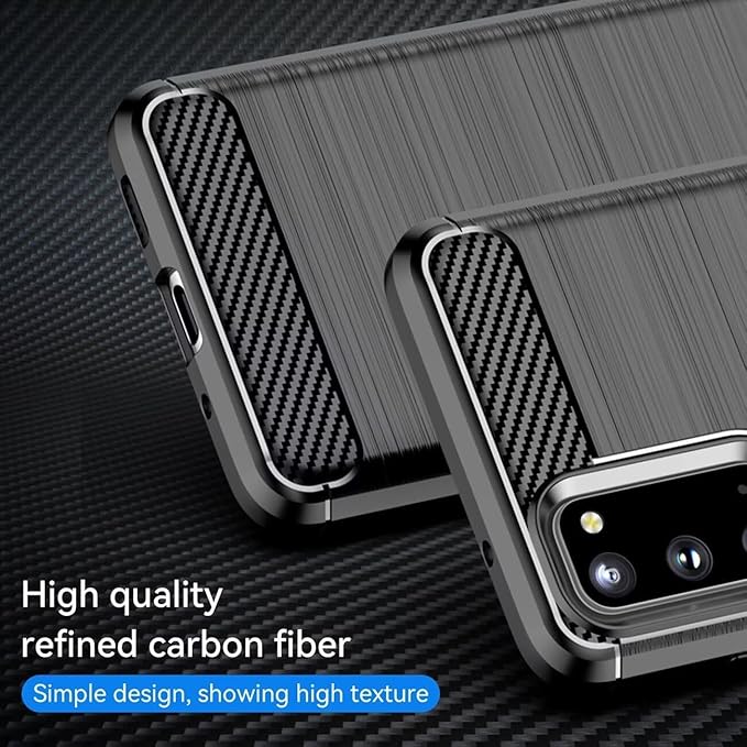 for Samsung Galaxy S20+Plus Phone case, Shockproof, Scratch Resistant Carbon Fiber Jacket, Soft TPU, for Galaxy S20+Plus case (Black)