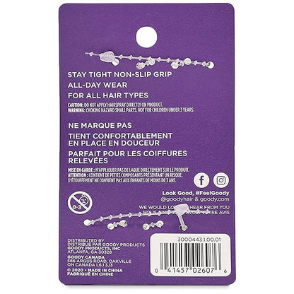 Goody Metal Hair Barrettes Clips - 3 Count, Assorted Colors - Slideproof and Lock-In Place - Suitable for All Hair Types - Pain-Free Hair Accessories for Men, Women, Boys, and Girls - All Day Comfort