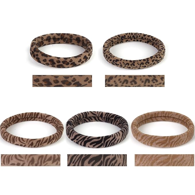 50PCS Seamless Hair Ties, Soft Ponytail Holders for Women, Nylon Large Bands, No Damage or Pull for Thick, Heavy, Curly Hair, 2 Inch Diameter, 5 Colors