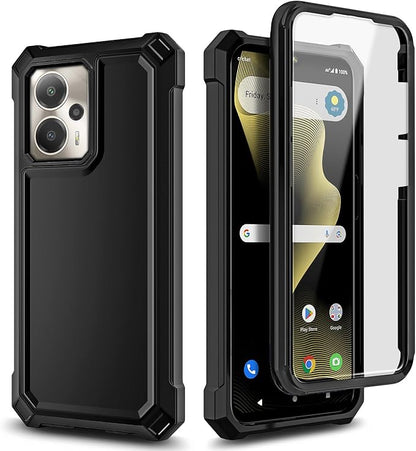 for Cricket Outlast 5G 2024 Case, AT&T Motivate Pro 5G with [Built-in Screen Protector], [9FT Military Grade Drop Tested] Full-Body Protective Shockproof Bumper Case (Black)