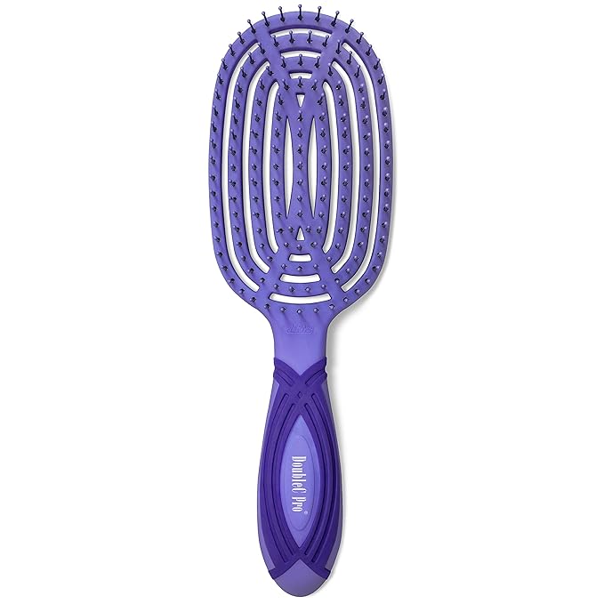 NuWay 4HAIR DoubleC PRO U.S. Patented Double Curved Detangling Brush is Hair Dryer Safe (Hyacinth)