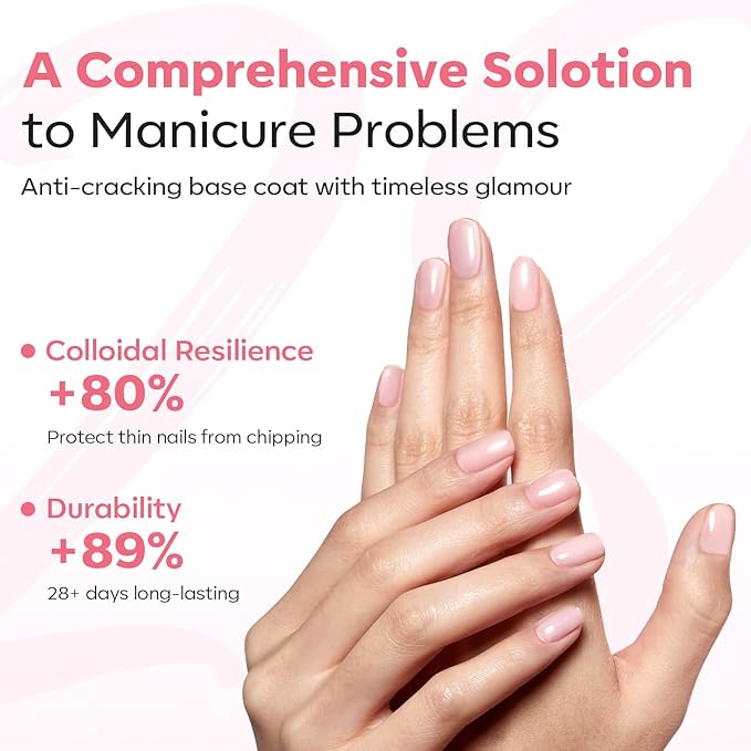 modelones Builder Gel for Nails, Jelly Pink 6 in One Nude Rubber Base Coat Strengthen Apex Building Extension Long Last Protect Soak Off Color Base Gel Manicure for Fragile Nails Art DIY Home Top Coat