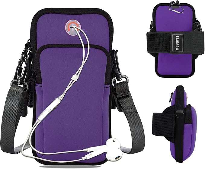 Phone Holder for Running Armband,Cell Phone Crossbody Bags for Women Kids,iPhone 11 12 13 14 15 16e 16 Pro Max Xs Xr X Plus Mini Galaxy Ultra S24 S25 Note 20 Key Pouch Workout Sports Arm Band