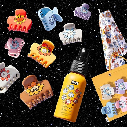 Kitsch BT21 Recycled Plastic Puffy Medium Hair Clips for Women, Medium Claw Clips for Thin Hair and Short Hair for Women