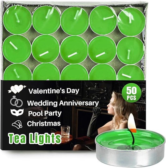 50PCS Green Tea Light Candles