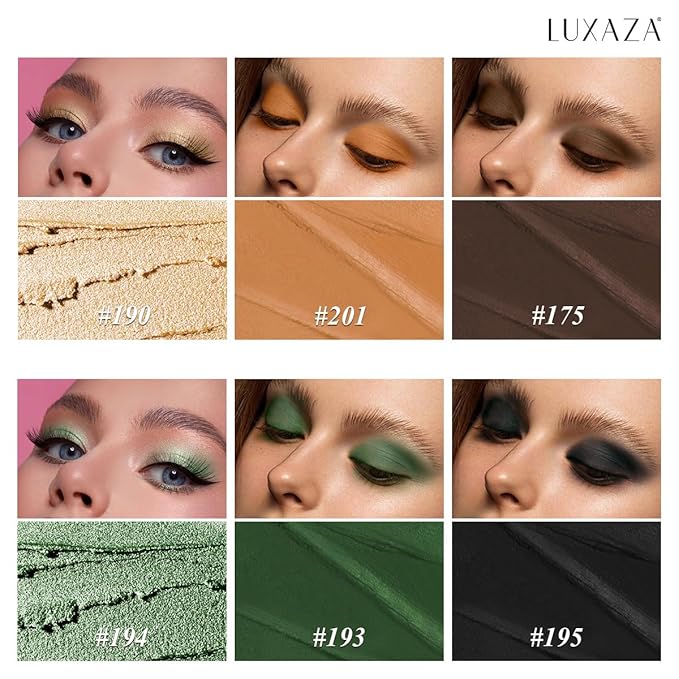 Neutral Eyeshadow Stick Makeup Set, Green Metallic Shimmer Matte Cream Eye Shadow Eyeliner Brightener Pencil Crayon - GOLDENTREE