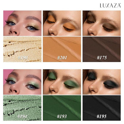 Neutral Eyeshadow Stick Makeup Set, Green Metallic Shimmer Matte Cream Eye Shadow Eyeliner Brightener Pencil Crayon - GOLDENTREE