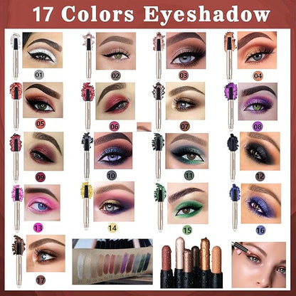 2 in 1 Cream Eyeshadow Stick, Shimmer Smooth Eyeshadow Pencil, Hypoallergenic Waterproof Long Lasting Eye Shadow Highlighter Stick Create High-Impact Multi-Dimensional Eyes Look(Champagne Shimmer #04)