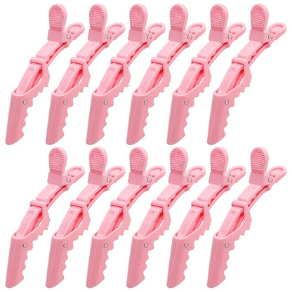 12Pcs Pink Hair Clips for Styling Sectioning, Alligator Hair Clips for Hair Salon, Hair Accessories for Women