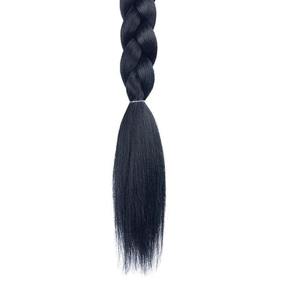 2 Pack Long DIY Braided Ponytail Extension with Hair Tie Straight Wrap Around Hair Extensions Ponytail(1B#)