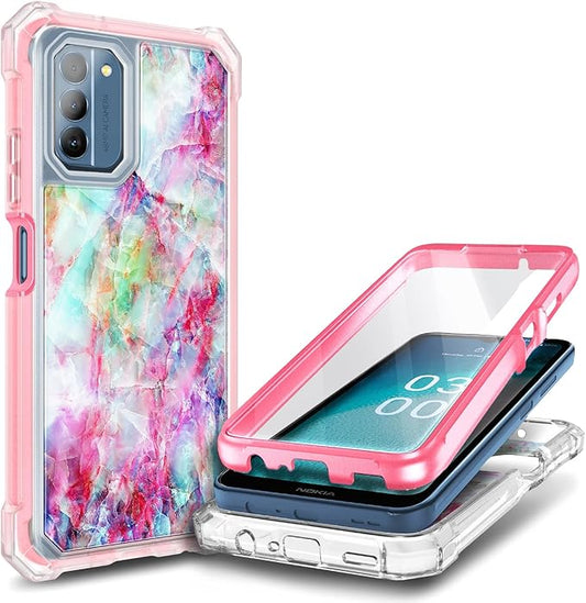 NZND Compatible with Nokia G100 Case (N150DL) /Nokia C300 (N155DL) with [Built-in Screen Protector], Full-Body Protective Shockproof Rugged Bumper Cover, Impact Resist Phone Case (Fantasy)